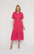 Midi Shirt Dress with Metal Ring Belt and Tiered Skirt