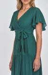 Butterfly Sleeve Shirred Waist Maxi Dress ADR1138-2A