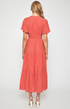 Butterfly Sleeve Shirred Waist Maxi Dress ADR1138-2A