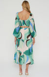 Abstract Printed Set with Top and Curved Seam Skirt