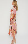 Abstract Printed Set with Top and Curved Seam Skirt