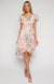 Floral Print Waterfall Hem Midi Dress