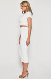 Knit Set with Round Neck Top & Midi Skirt