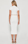 Knit Set with Round Neck Top & Midi Skirt
