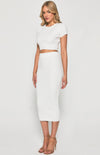 Knit Set with Round Neck Top & Midi Skirt