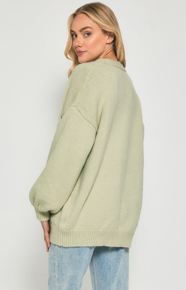 Oversized Bubble Sleeve Cardigan