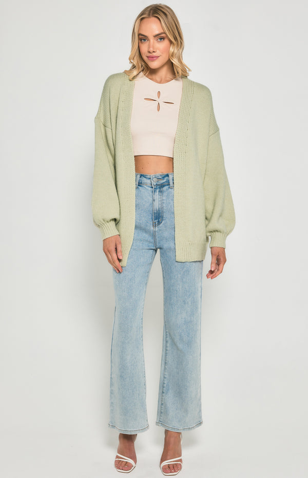Oversized Bubble Sleeve Cardigan