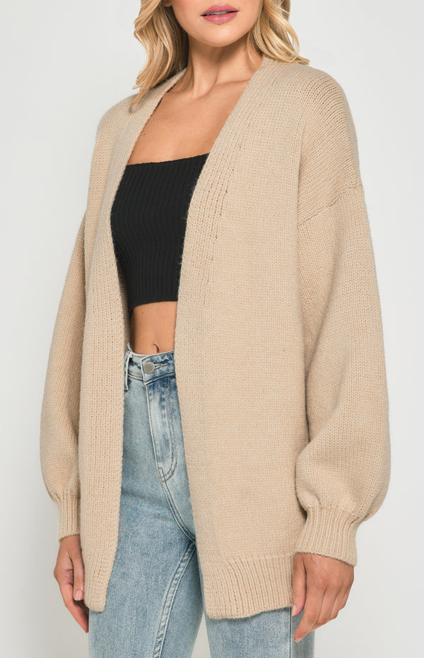 Oversized Bubble Sleeve Cardigan