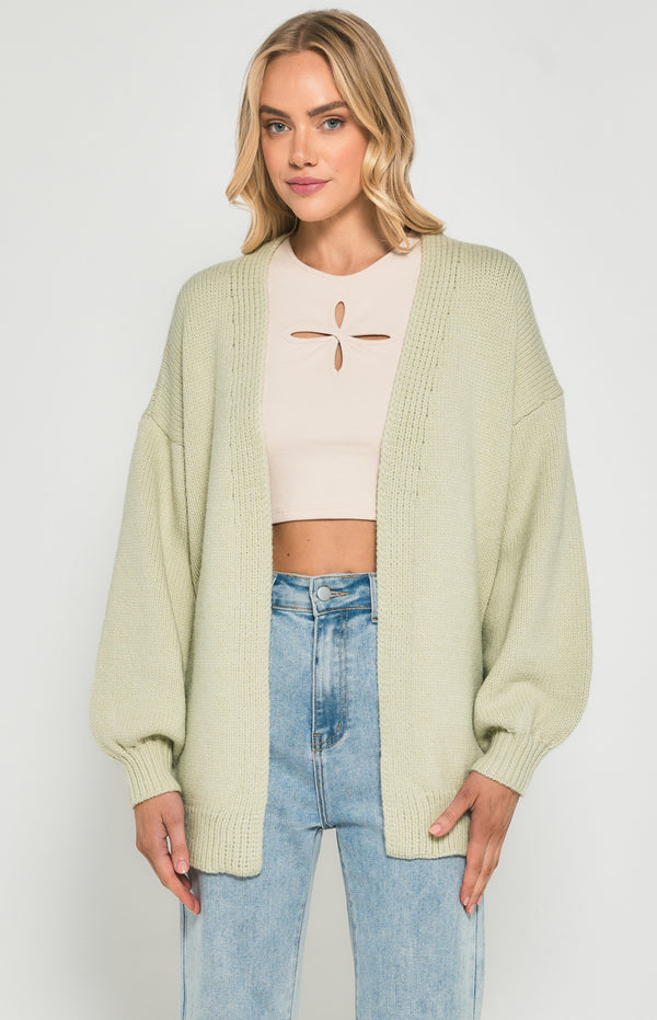 Oversized Bubble Sleeve Cardigan