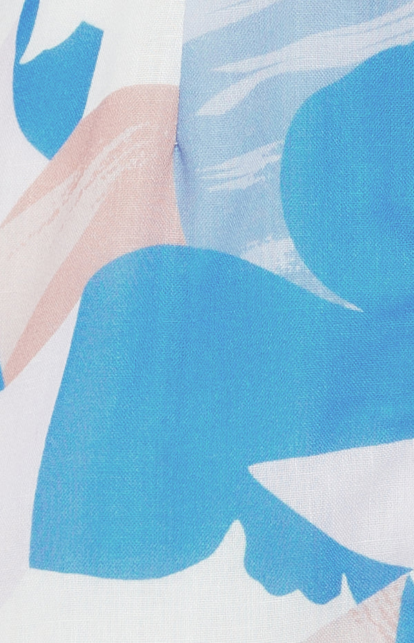Abstract Print Textured Shirt Dress