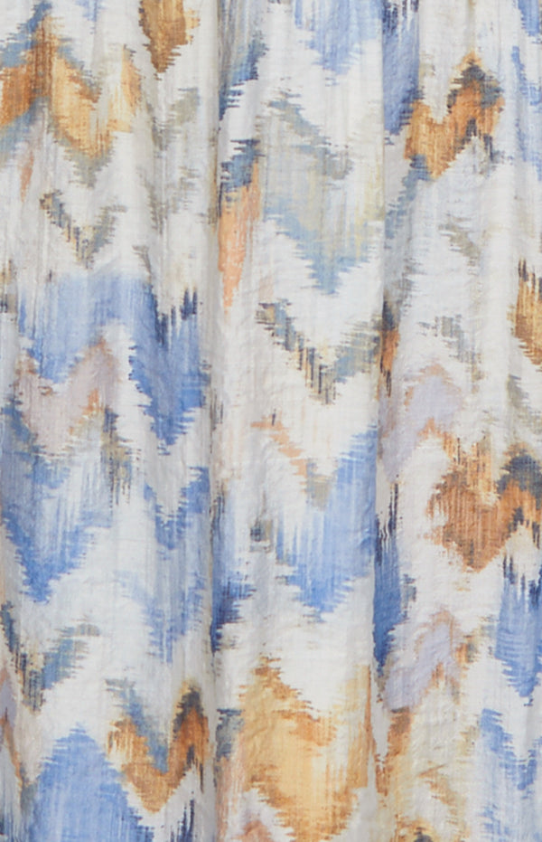 Printed Set with Top and Wave Seam Skirt