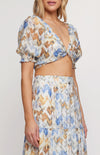 Printed Set with Top and Wave Seam Skirt