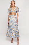 Printed Set with Top and Wave Seam Skirt