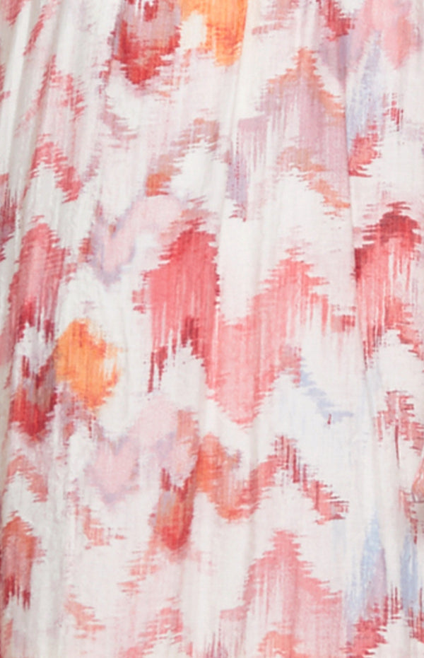 Printed Set with Top and Wave Seam Skirt