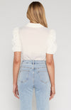 Gigot Sleeves Textured Button Up Shirt