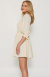 Scoop Neckline Shirred Bodice Mini Dress