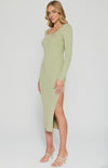 Textured Scoop Neckline Knit Midi Dress