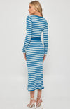 Textured Striped Knit Set with Top and Fishtail Skirt