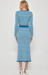 Textured Striped Knit Set with Top and Fishtail Skirt