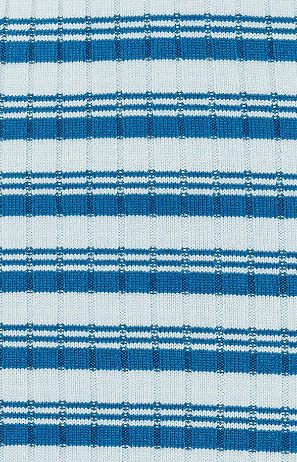 Textured Striped Knit Set with Top and Fishtail Skirt