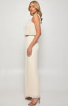 Plisse Set with Top and Elastic Waist Pants